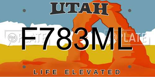 F783ML Utah License Plate