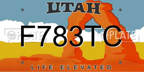 F783TC Utah License Plate