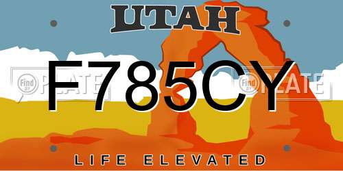 F785CY Utah License Plate