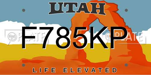 F785KP Utah License Plate