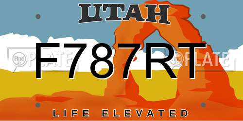 F787RT Utah License Plate