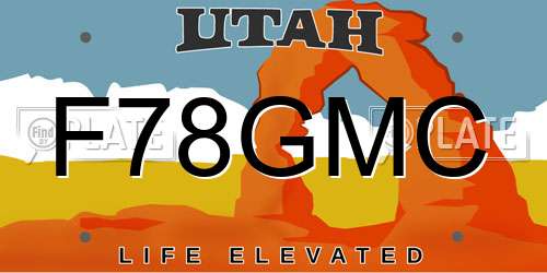 F78GMC Utah License Plate