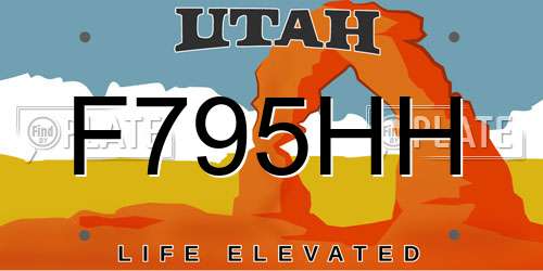 F795HH Utah License Plate