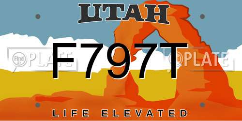 F797T Utah License Plate