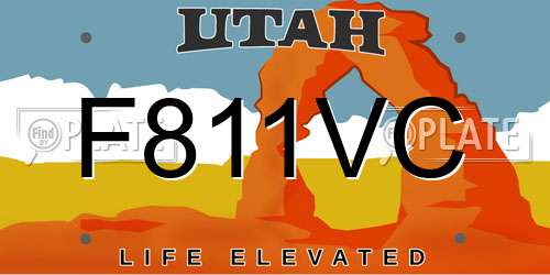 F811VC Utah License Plate