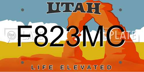 F823MC Utah License Plate