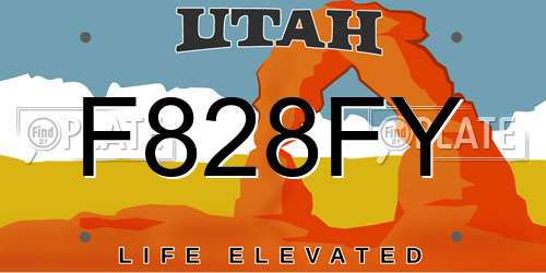 F828FY Utah License Plate