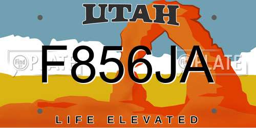 F856JA Utah License Plate