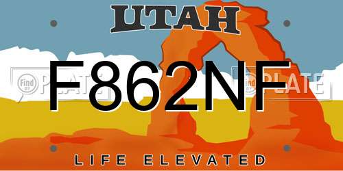 F862NF Utah License Plate