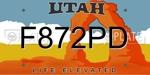 F872PD Utah License Plate