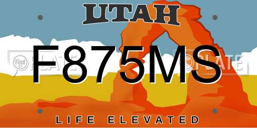 F875MS Utah License Plate
