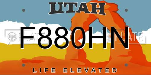 F880HN Utah License Plate
