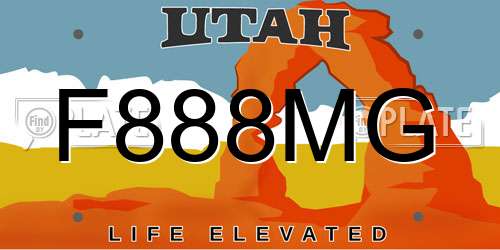 F888MG Utah License Plate