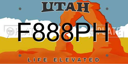 F888PH Utah License Plate