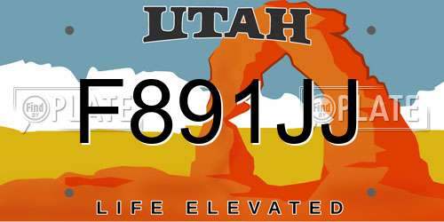 F891JJ Utah License Plate