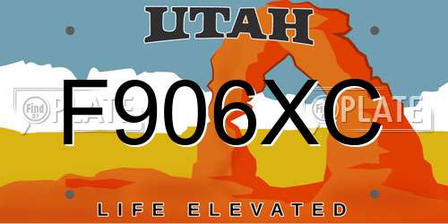 F906XC Utah License Plate
