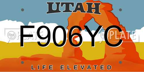 F906YC Utah License Plate