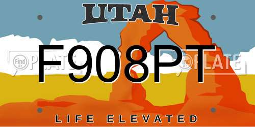 F908PT Utah License Plate