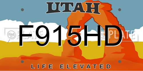 F915HD Utah License Plate