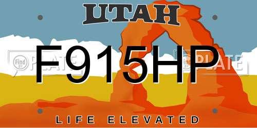 F915HP Utah License Plate
