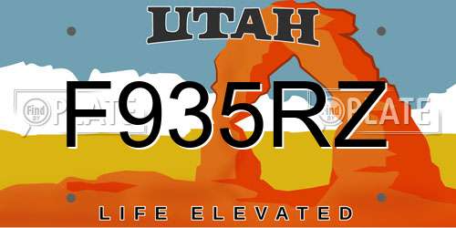 F935RZ Utah License Plate