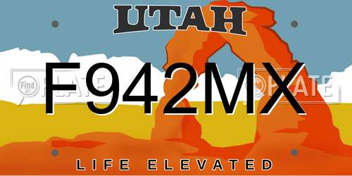 F942MX Utah License Plate