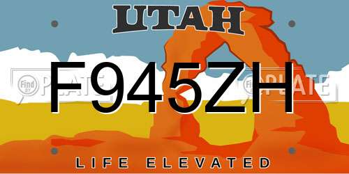 F945ZH Utah License Plate