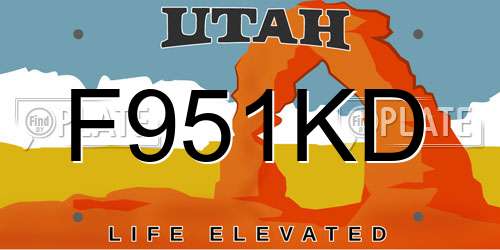 F951KD Utah License Plate