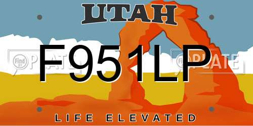 F951LP Utah License Plate