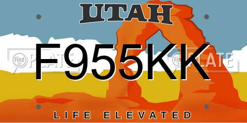 F955KK Utah License Plate