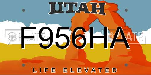 F956HA Utah License Plate