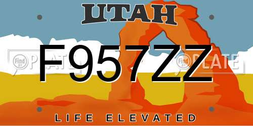 F957ZZ Utah License Plate