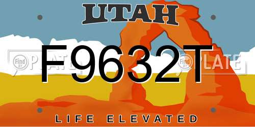 F9632T Utah License Plate