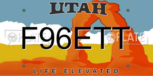 F96ETT Utah License Plate