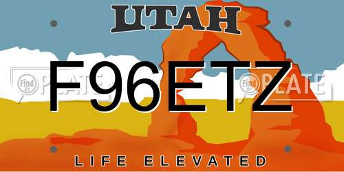 F96ETZ Utah License Plate