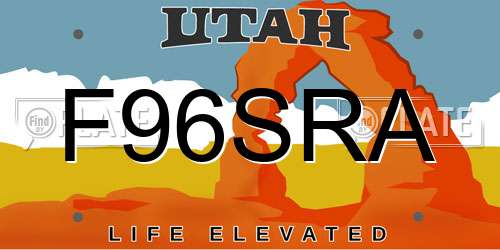 F96SRA Utah License Plate