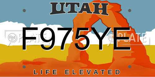 F975YE Utah License Plate
