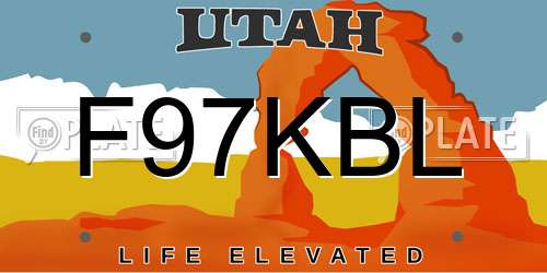 F97KBL Utah License Plate