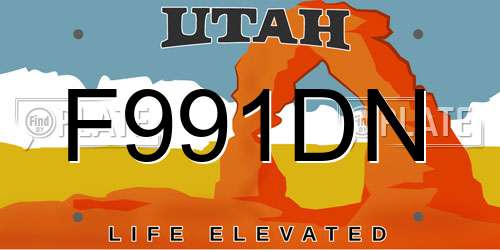 F991DN Utah License Plate