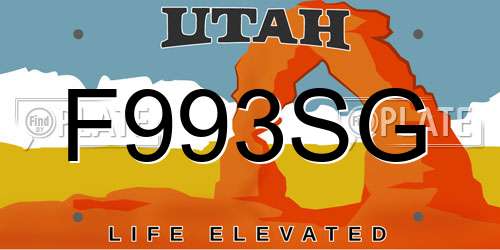 F993SG Utah License Plate