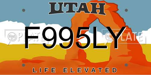 F995LY Utah License Plate