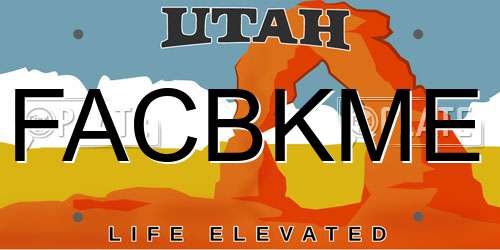 FACBKME Utah License Plate
