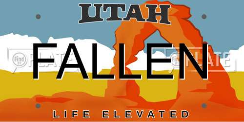 FALLEN Utah License Plate
