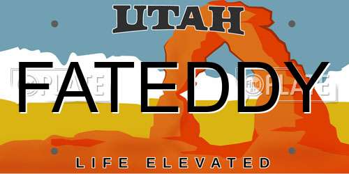 FATEDDY Utah License Plate