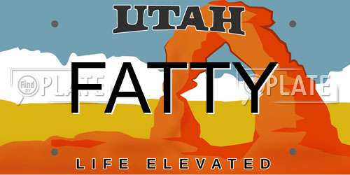 FATTY Utah License Plate