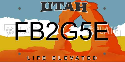 FB2G5E Utah License Plate