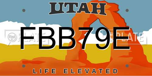 FBB79E Utah License Plate
