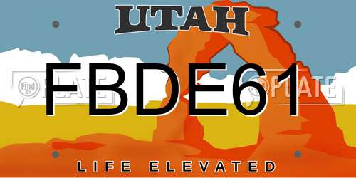 FBDE61 Utah License Plate