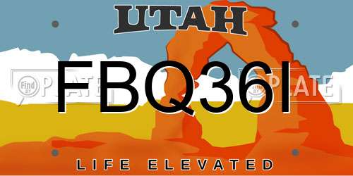 FBQ36I Utah License Plate