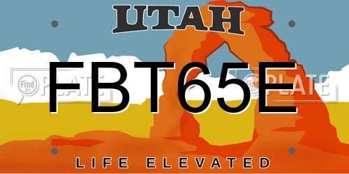 FBT65E Utah License Plate